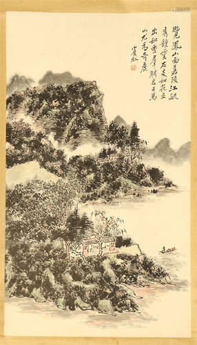 CHINESE SCROLL PAINTING OF MOUNTAIN VIEWS