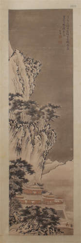 CHINESE SCROLL PAINTING OF MOUNTAIN VIEWS