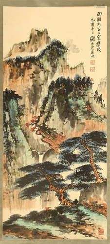 CHINESE SCROLL PAINTING OF MOUNTAIN VIEWS