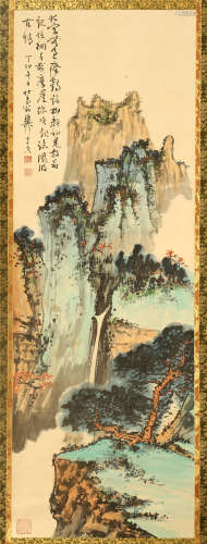 CHINESE SCROLL PAINTING OF MOUNTAIN VIEWS