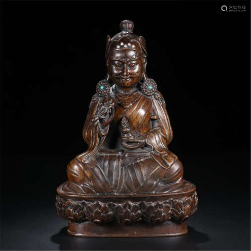 CHINESE AGALWOOD SEATED GUANYIN