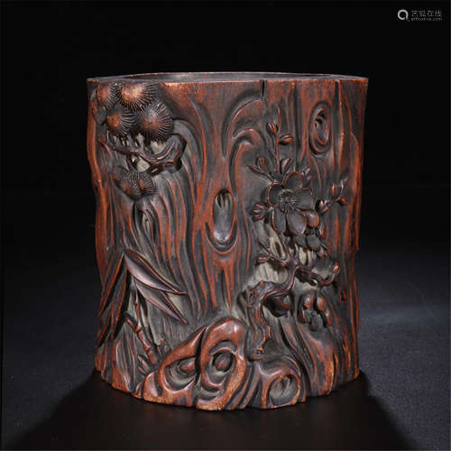 CHINESE BOXWOOD BRUSH POT