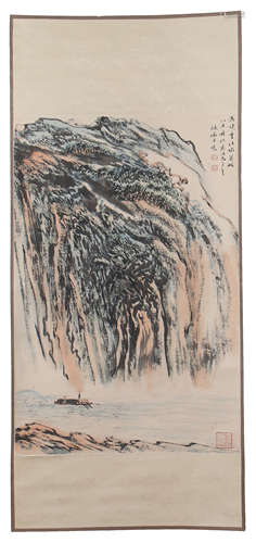 CHINESE SCROLL PAINTING OF MOUNTAIN VIEWS