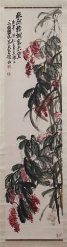 CHINESE SCROLL PAINTING OF FLOWER