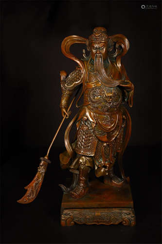 CHINESE BRONZE STANDING WARRIOR