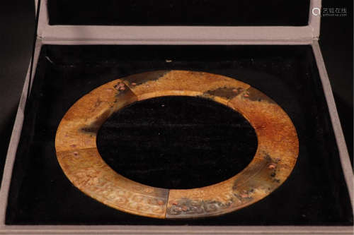 CHINESE ANCIENT JADE CIRCLE PLAQUE
