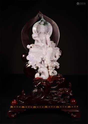 CHINESE PURPLE JADEITE GUANYIN