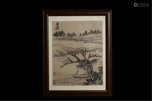 CHINESE SCROLL PAINITNG OF LANDSCAPE