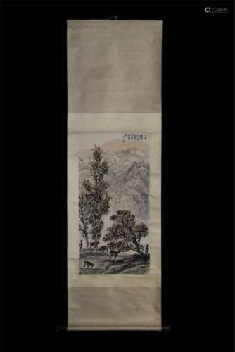 CHINESE SCROLL PAINITNG OF MOUNTAIN VIEWS