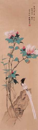 CHINESE SCROLL PAINITNG OF BIRD AND FLOWER