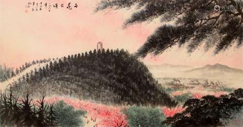 CHINESE SCROLL PAINITNG OF LANDSCAPE