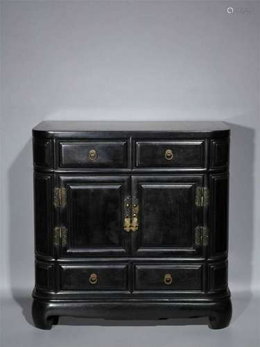 CHINESE HARDWOOD ZITAN DOUBLE DOOR CABINET