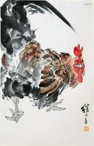 CHINESE SCROLL PAINITNG OF ROOSTER