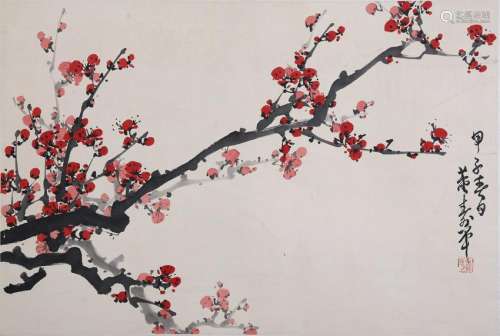CHINESE SCROLL PAINITNG OF PLUM BLOSSOMMINGS