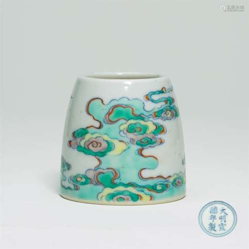 CHINESE PORCELAIN DOUCAI CLOUD WATER JAR