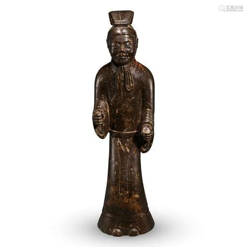 CHINESE ANCIENT JADE STANDING FIGURE HAN DYNASTY