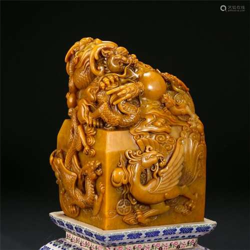 CHINESE TIANHUANG STONE DRAGON SEAL