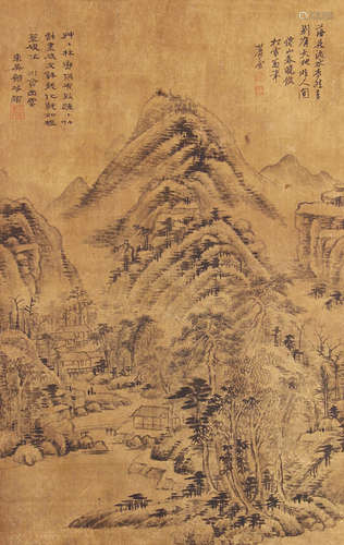 王原祁 山水 绢本立轴