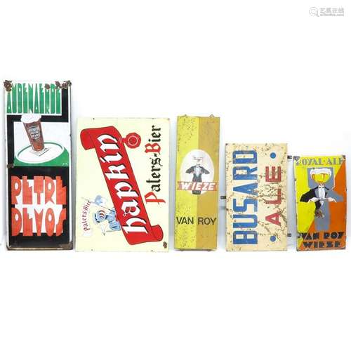 A Collection of Five Vintage Advertising Signs