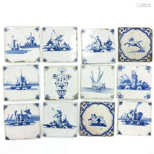 A collection of Twelve Antique Tiles