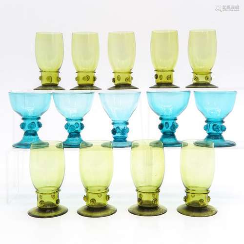 A Collection of Fourteen 19th Century Roemers Glas…