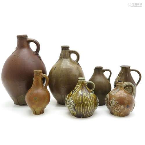 A Collection of Seven Baardmankruiken or Pottery J…