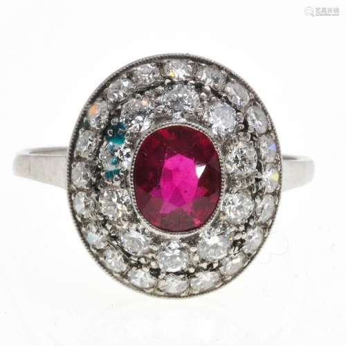 A Ladies Ruby and Diamond Ring