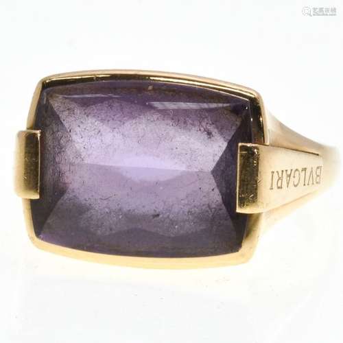 A Ladies 18KG Amethyst Bvlgari Ring