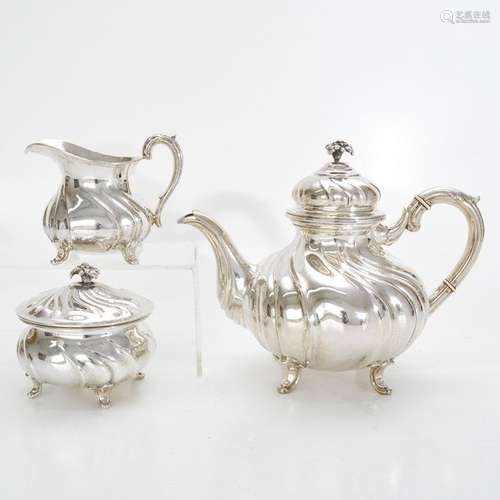 A Three Piece Silver Coffee Service