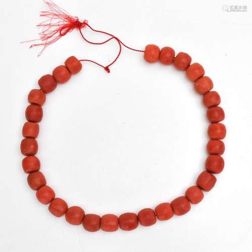 A 19th Century Strand of Red Coral