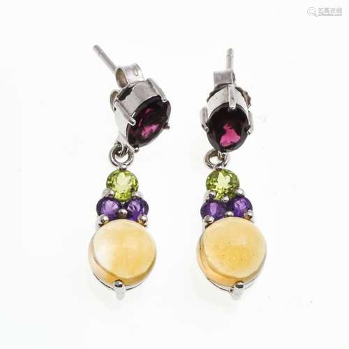 A Pair of Gemstone Earrings