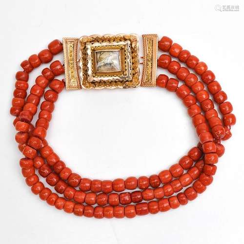 A 19th Century Volendman Red Coral Necklace