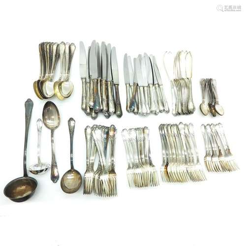 A Twelve Person Silver Cutlery Set