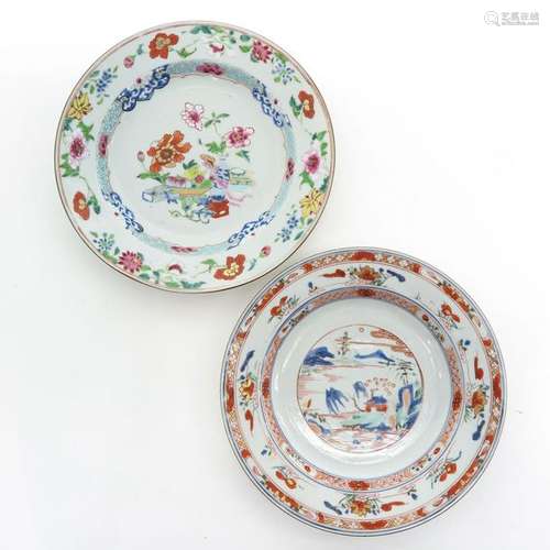 Two Polychrome Decor Plates