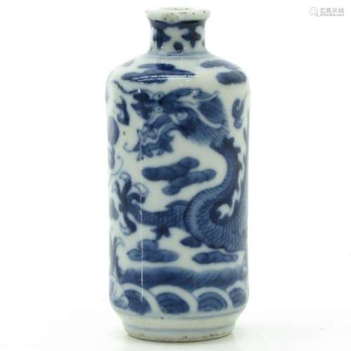 A Blue and White Snuff Bottle