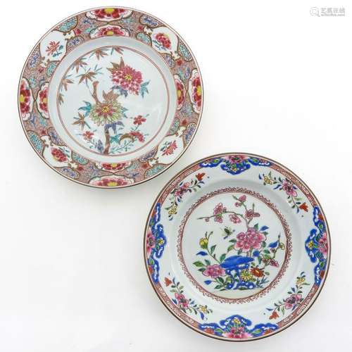 Two Famille Rose Plates