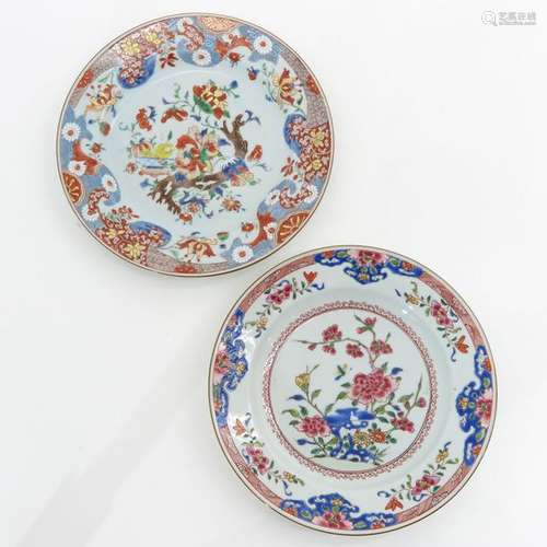 Two Famille Rose Plates