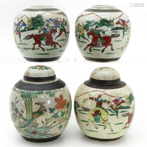 Four Nanking Ginger Jars