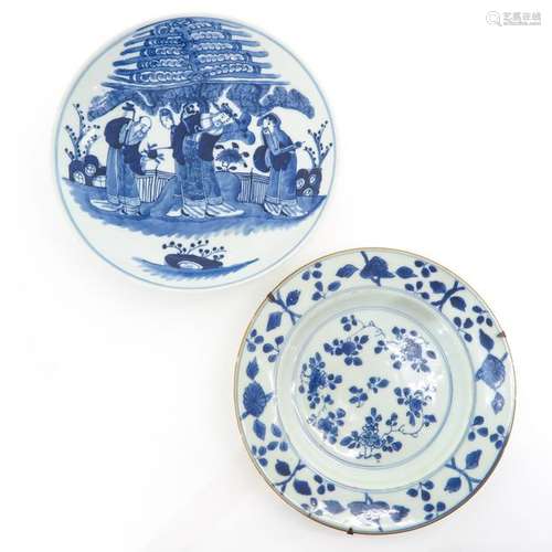 Two Blue and White Plates