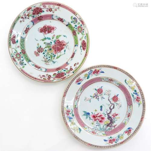 Two Famille Rose Plates