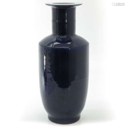 A Monochrome Blue Rouleau Vase