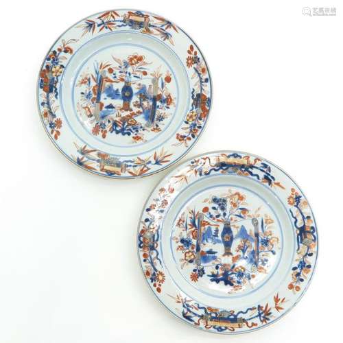 A Pair of Imari Decor Plates