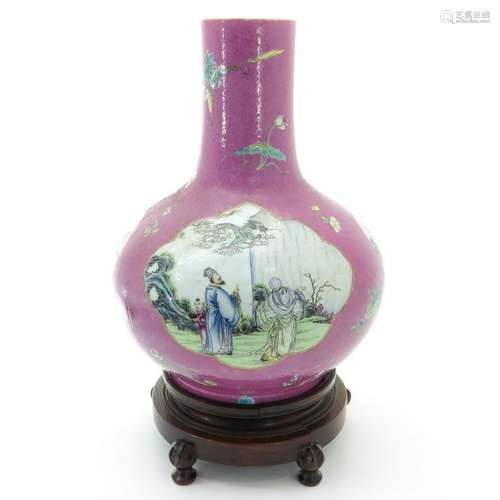 A Famille Rose Bottle Vase