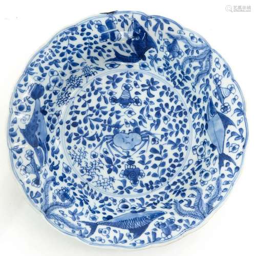 A Blue and White Decor Plate