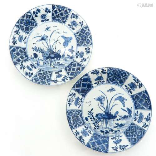 Two Blue and White Decor Plates