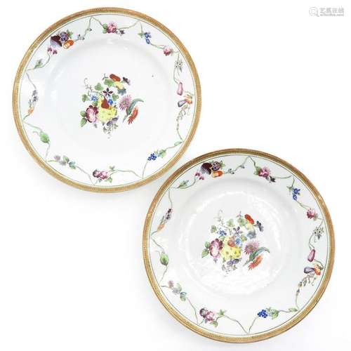 Two Polychrome Decor Plates