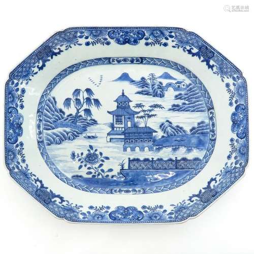 A Blue and White Decor Serving Platter