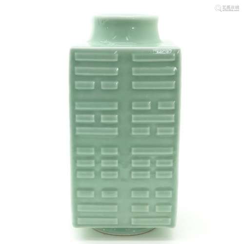 A Celadon Glazed Cong Vase