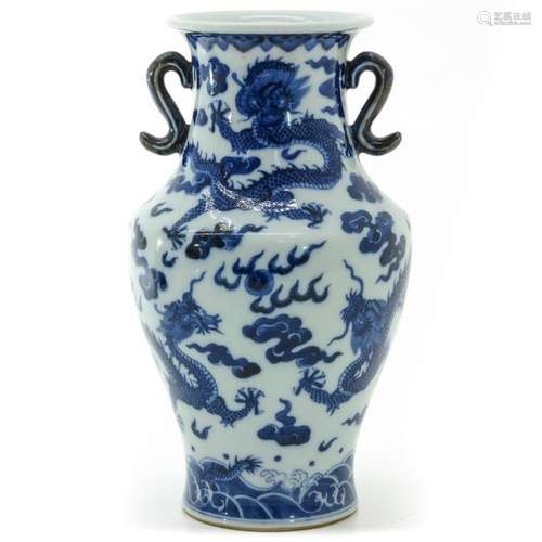 A Blue and White Decor Vase