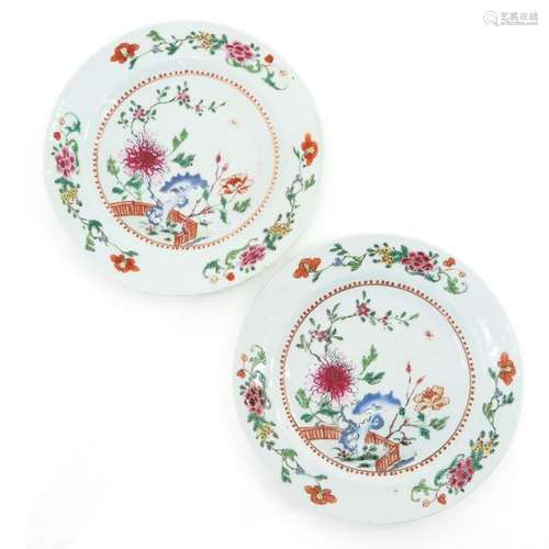 Two Famille Rose Plates